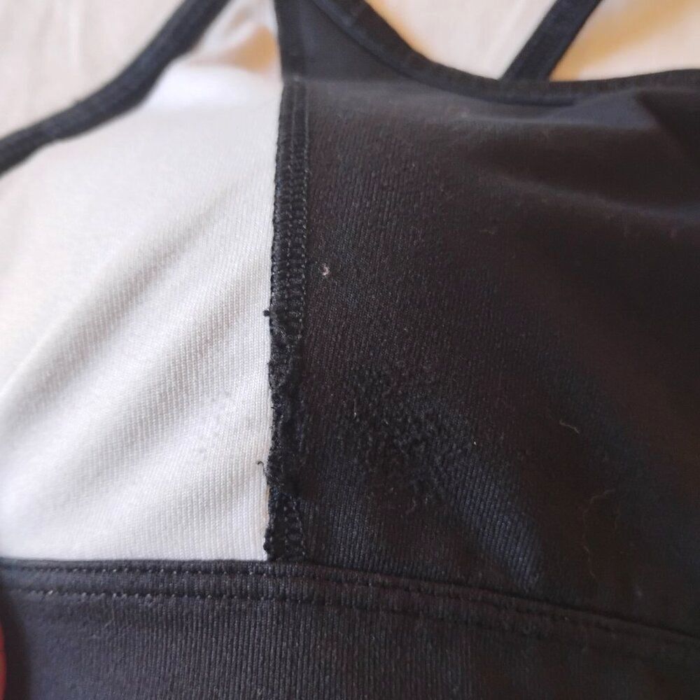 Athleta Running Wild Bra Size Medium Black White - Picture 5 of 8
